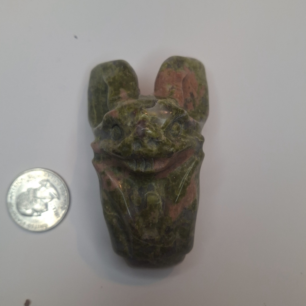 Unakite Crystal Bat Carving